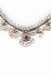 Sangeeta Boochra X Deme_Silver Plated Daria Pearl Necklace _Online_at_Aza_Fashions