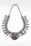 Shop Sangeeta Boochra X Deme Silver Plated Kyra Moissanite Necklace at Aza Fashions Shop_Sangeeta Boochra X Deme_Silver Plated Kyra Moissanite Necklace _at_Aza_Fashions