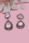 Buy_Sangeeta Boochra X Deme_Silver Plated Moissanite Gemstones Tawana Embellished Earrings _at_Aza_Fashions