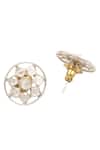 Sangeeta Boochra_Gold Plated Stones Floral Cut-out Stud Earrings _Online_at_Aza_Fashions