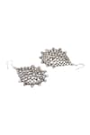 Sangeeta Boochra_Silver Plated Stones Teardrop Motif Drop Earrings _Online_at_Aza_Fashions