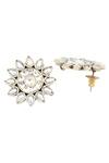Sangeeta Boochra_Silver Plated Stones Floral Motif Stud Earrings _Online_at_Aza_Fashions
