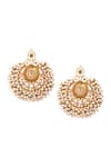 Shop_Sangeeta Boochra_Gold Plated Stones Embellished Chandbalis _at_Aza_Fashions