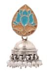 Shop_Sangeeta Boochra_Silver Plated Beads Teardrop Top Jhumkas _Online_at_Aza_Fashions