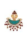 Buy_Sangeeta Boochra_Gold Plated Stone Peacock Top Chandbalis _Online_at_Aza_Fashions
