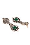 Sangeeta Boochra_Green Stones Drop Dangler Earrings _Online_at_Aza_Fashions