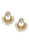 Buy_Sangeeta Boochra_Gold Plated Stone Floral Carved Chandbalis _at_Aza_Fashions
