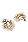 Sangeeta Boochra_Gold Plated Stone Floral Carved Chandbalis _Online_at_Aza_Fashions