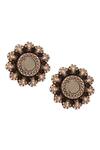 Buy_Sangeeta Boochra_Floral Carved Stud Earrings_at_Aza_Fashions