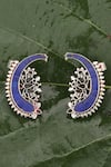 Buy_Sangeeta Boochra_Silver Plated Kundan Cloris Studded Ear Cuffs _at_Aza_Fashions