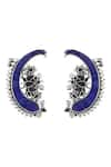 Shop_Sangeeta Boochra_Silver Plated Kundan Cloris Studded Ear Cuffs _at_Aza_Fashions