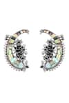 Shop_Sangeeta Boochra_Silver Plated Imitation Diamonds Melina Kundan Ear Cuffs _at_Aza_Fashions