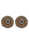 Buy_Sangeeta Boochra_Gold Plated Glitter, Stones Handmade Glass Stud Earrings _Online_at_Aza_Fashions