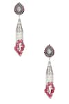 Shop_Sangeeta Boochra_Silver Plated Handcrafted Tassel Long Jhumkas _at_Aza_Fashions