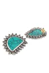 Shop_Sangeeta Boochra_Silver Plated Handcrafted Studs _at_Aza_Fashions