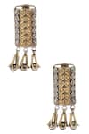Shop_Sangeeta Boochra_Gold Plated Cut Work Carved Studs _at_Aza_Fashions