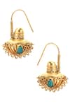 Shop_Sangeeta Boochra_Gold Plated Cut Work Carved Drops _at_Aza_Fashions