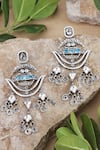 Buy_Sangeeta Boochra_Silver Plated Cut Work Handcrafted Dangler Earrings _at_Aza_Fashions