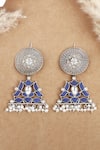 Buy_Sangeeta Boochra_Silver Plated Beads, Pearls Drop Dangler Earrings _at_Aza_Fashions