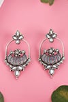Buy_Sangeeta Boochra_Silver Plated Stones Handcrafted Dangler Earrings _at_Aza_Fashions