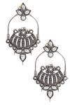 Shop Sangeeta Boochra Silver Plated Stones Handcrafted Dangler Earrings at Aza Fashions Shop_Sangeeta Boochra_Silver Plated Stones Handcrafted Dangler Earrings _at_Aza_Fashions