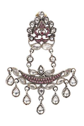 Buy_Sangeeta Boochra_Silver Plated Diamonds, Stones Handcrafted Dangler Earrings _Online_at_Aza_Fashions