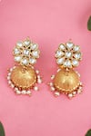 Buy_Sangeeta Boochra_Silver Plated Semi-precious Stones And Pearls Handcrafted Jhumkas_at_Aza_Fashions