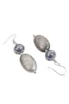 Sangeeta Boochra_Silver Plated Embroidery Handcrafted Drop Earrings _Online_at_Aza_Fashions