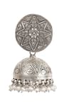 Sangeeta Boochra_Silver Plated Pearl Handcrafted Jhumkas _Online_at_Aza_Fashions