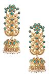Buy Sangeeta Boochra Gold Plated Stones, Pearls Handcrafted Long Jhumkas at Aza Fashions Buy_Sangeeta Boochra_Gold Plated Stones, Pearls Handcrafted Long Jhumkas _at_Aza_Fashions