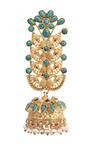 Sangeeta Boochra_Gold Plated Stones, Pearls Handcrafted Long Jhumkas _Online_at_Aza_Fashions