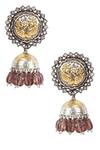 Buy_Sangeeta Boochra_Silver Plated Handcrafted Jhumkas _at_Aza_Fashions