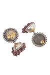 Shop_Sangeeta Boochra_Silver Plated Handcrafted Jhumkas _at_Aza_Fashions