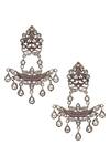 Buy_Sangeeta Boochra_Silver Plated Stones Handcrafted Dangler Earrings _at_Aza_Fashions