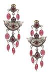 Buy Sangeeta Boochra Silver Plated Stones Handcrafted Dangler Earrings at Aza Fashions Buy_Sangeeta Boochra_Silver Plated Stones Handcrafted Dangler Earrings _at_Aza_Fashions