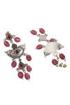 Shop_Sangeeta Boochra_Silver Plated Stones Handcrafted Dangler Earrings _at_Aza_Fashions