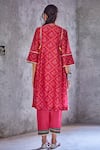 Shop_Shivani Bhargava_Pink Chanderi Bandhani Print Kurta  _at_Aza_Fashions