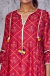 Shivani Bhargava_Pink Chanderi Bandhani Print Kurta  _at_Aza_Fashions