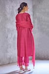 Shop_Shivani Bhargava_Pink Chanderi Embroidered Kurta _at_Aza_Fashions