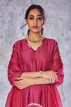 Shop_Shivani Bhargava_Pink Chanderi Embroidered Kurta _Online_at_Aza_Fashions