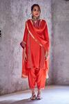 Shivani Bhargava_Red Chanderi Embroidered Kurta _Online_at_Aza_Fashions