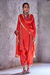 Buy_Shivani Bhargava_Red Kota Silk Dupatta _at_Aza_Fashions