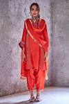 Shivani Bhargava_Red Kota Silk Dupatta _Online_at_Aza_Fashions