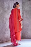 Shop_Shivani Bhargava_Red Chanderi Embroidered Kurta _at_Aza_Fashions