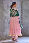 Shop_Shivani Bhargava_Green Organza Silk Bandhani Print Dupatta _at_Aza_Fashions