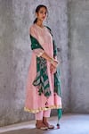 Shivani Bhargava_Green Organza Silk Bandhani Print Dupatta _Online_at_Aza_Fashions