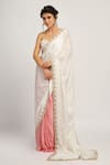 House of Hiya_White Cotton Silk Embroidered Saree_Online_at_Aza_Fashions