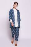 Buy_Shivani Bhargava_Blue Cotton Printed Jacket _at_Aza_Fashions