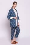 Shivani Bhargava_Blue Cotton Printed Jacket _Online_at_Aza_Fashions