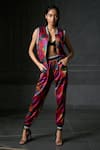 Buy_Redefine_Pink Mashru Zing Reversible Bomber Jacket_at_Aza_Fashions
